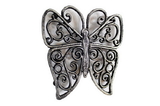 Handcrafted Model Ships K-0908-Silver Rustic Silver Cast Iron Butterfly Trivet 8