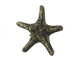 Handcrafted Model Ships K-09459-gold Antique Gold Cast Iron Decorative Starfish 4.5