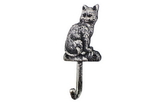 Handcrafted Model Ships K-0974-Silver Rustic Silver Cast Iron Cat Hook 7