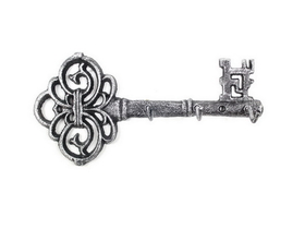 Handcrafted Model Ships K-1199-Silver Rustic Silver Cast Iron Vintage Key Wall Mounted Key Hooks 11"