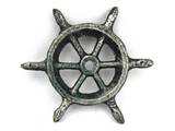 Handcrafted Model Ships K-1293-silver Antique Silver Cast Iron Ship Wheel Decorative Paperweight 4