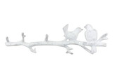 Handcrafted Model Ships k-1299-w Whitewashed Cast Iron Love Birds on a Tree Branch Decorative Metal Wall Hooks 19