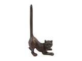 Handcrafted Model Ships K-1331-rc-Toilet Rustic Copper Cast Iron Cat Extra Toilet Paper Stand 10
