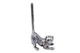 Handcrafted Model Ships K-1331-Silver-Toilet Rustic Silver Cast Iron Cat Extra Toilet Paper Stand 10