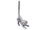 Handcrafted Model Ships K-1331-Silver Rustic Silver Cast Iron Cat Paper Towel Holder 10