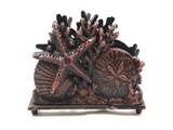 Handcrafted Model Ships K-1408-RC Rustic Copper Cast Iron Seashell Napkin Holder 7"