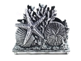 Handcrafted Model Ships K-1408-silver Antique Silver Cast Iron Seashell Napkin Holder 7
