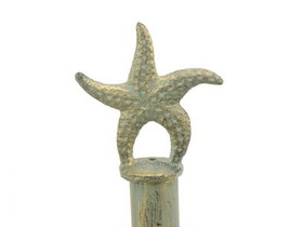Handcrafted Model Ships K-1414A-bronze-Toilet Rustic Seaworn Bronze Cast Iron Starfish Extra Toilet Paper Stand 15&quot;