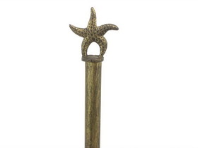 Handcrafted Model Ships K-1414A-gold Rustic Gold Cast Iron Starfish Paper Towel Holder 15"