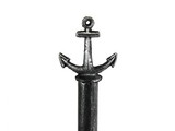Handcrafted Model Ships K-1414B-silver-Toilet Antique Silver Cast Iron Anchor Extra Toilet Paper Stand 16"