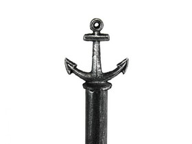 Handcrafted Model Ships K-1414B-silver-Toilet Antique Silver Cast Iron Anchor Extra Toilet Paper Stand 16&quot;
