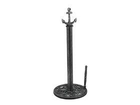 Handcrafted Model Ships K-1414B-silver Antique Silver Cast Iron Anchor Paper Towel Holder 16"