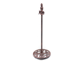 Handcrafted Model Ships K-1414D-RC-Toilet Rustic Copper Cast Iron Mermaid Extra Toilet Paper Stand 16&quot;
