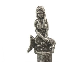 Handcrafted Model Ships K-1414D-Silver Antique Silver Cast Iron Mermaid Paper Towel Holder 16"