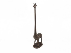 Handcrafted Model Ships K-1623-rc Rustic Copper Cast Iron Giraffe Paper Towel Holder 19"
