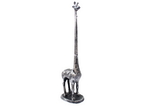 Handcrafted Model Ships K-1623-Silver-Toilet Rustic Silver Cast Iron Giraffe Extra Toilet Paper Stand 19"