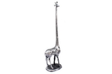 Handcrafted Model Ships K-1623-Silver Rustic Silver Cast Iron Giraffe Paper Towel Holder 19"