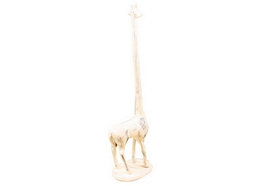 Handcrafted Model Ships K-1623-W-Toilet Whitewashed Cast Iron Giraffe Extra Toilet Paper Stand 19&quot;