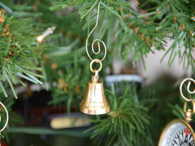 Handcrafted Model Ships K-228-XMASS Brass Bell Christmas Tree Ornament