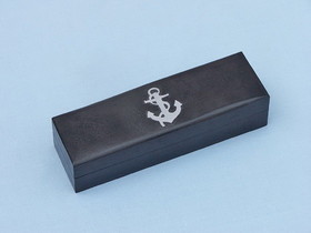 Handcrafted Model Ships K-236-CH Chrome Boatswain (Bosun) Whistle 5" w/ Black Rosewood Box
