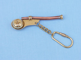 Handcrafted Model Ships K-237 Solid Brass/Copper Bosun Whistle Key Chain