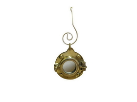 Handcrafted Model Ships K-239-X Solid Brass Porthole Mirror Christmas Ornament 4"