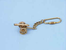 Handcrafted Model Ships K-241 Solid Brass Cannon Key Chain 5"