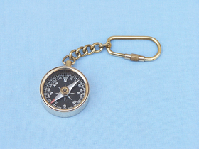 Handcrafted Model Ships K-246 Solid Brass Compass Key Chain 5"