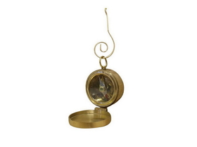 Handcrafted Model Ships K-253-X Solid Brass Decorative Compass with Lid Christmas Ornament 4"