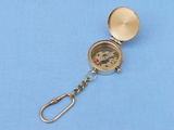 Handcrafted Model Ships K-253 Solid Brass Compass w/Lid Key Chain 5"