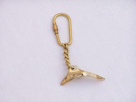 Handcrafted Model Ships K-257 Solid Brass Dolphin Key Chain 4"