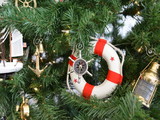 Handcrafted Model Ships K-300-XMASS Chrome Ship Wheel Compass Christmas Tree Ornament