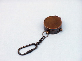 Handcrafted Model Ships K-302 Antique Copper Compass Key Chain with Lid 5"