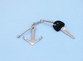 Handcrafted Model Ships K-306 Chrome Admiralty Anchor Key Chain 6"
