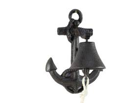 Handcrafted Model Ships K-4004-cast iron Cast Iron Wall Mounted Anchor Bell 8"