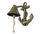 Handcrafted Model Ships K-4004-gold Rustic Gold Cast Iron Wall Mounted Anchor Bell 8"