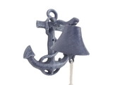 Handcrafted Model Ships K-4004-solid-dark-blue Rustic Dark Blue Cast Iron Wall Mounted Anchor Bell 8