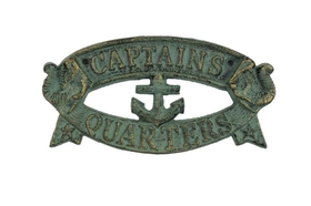 Handcrafted Model Ships K-49005-bronze Antique Seaworn Bronze Cast Iron Captains Quarters Sign 8"
