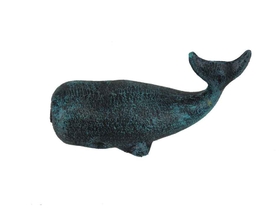 Handcrafted Model Ships K-49006-seaworn Seaworn Blue Cast Iron Whale Paperweight 5"