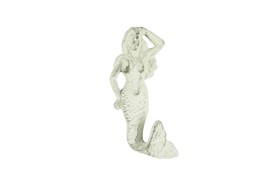 Handcrafted Model Ships K-516-W Whitewashed Cast Iron Mermaid Hook 6&quot;