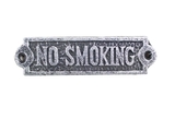 Handcrafted Model Ships K-5601-silver Antique Silver Cast Iron No Smoking Sign 6
