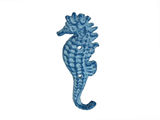 Handcrafted Model Ships K-575-light blue Rustic Light Blue Whitewashed Cast Iron Seahorse Hook 5"