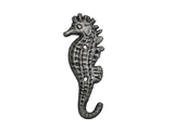 Handcrafted Model Ships K-575-silver Rustic Silver Cast Iron Seahorse Hook 7