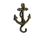 Handcrafted Model Ships K-652-gold Rustic Gold Cast Iron Anchor Hook 5