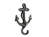 Handcrafted Model Ships K-652-silver Rustic Silver Cast Iron Anchor Hook 5"