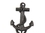 Handcrafted Model Ships K-665-black Rustic Black Cast Iron Anchor Hook 7"