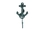 Handcrafted Model Ships K-665-seaworn Seaworn Blue Cast Iron Anchor Hook 7"