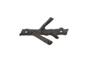 Handcrafted Model Ships k-9015A-cast-iron Cast Iron Tree Branch Double Decorative Metal Wall Hooks 7.5"