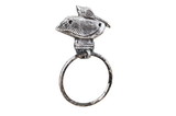 Handcrafted Model Ships K-9017-PEL-Silver Rustic Silver Cast Iron Pelican on Post Towel Holder 8