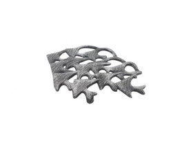Handcrafted Model Ships K-9035A-silver Rustic Silver Cast Iron School of Fish Kitchen Trivet 6.5"